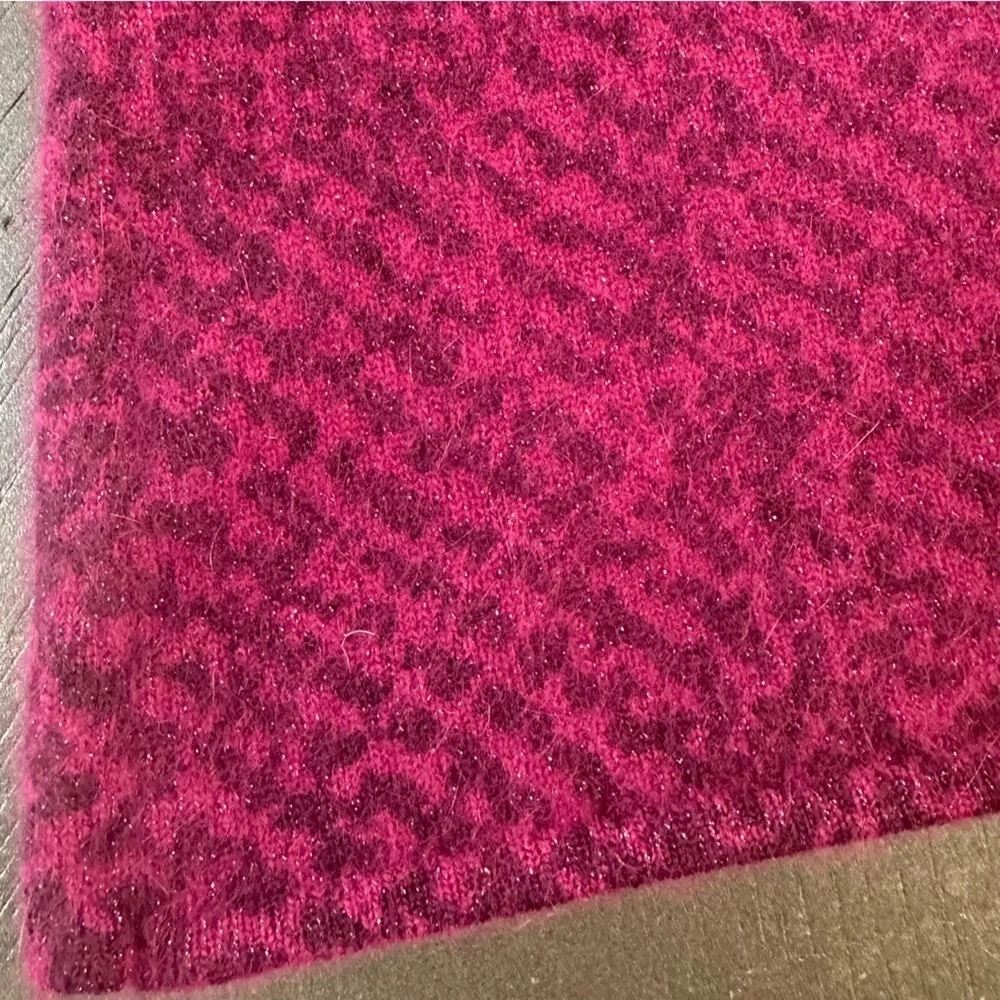 Magenta Lambs Wool Angora Sleeveless Turtleneck Sweater Purple Shimmer Size S - Picture 7 of 14